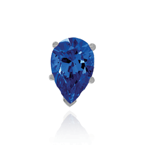 V-End Pear Shape Solitaire Settings in Sterling Silver (5.00 x 3.00 mm - 15.00 x 9.00 mm)