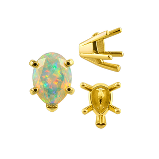 V-End Pear Shape Solitaire Settings in 18K Gold (7.00 x 5.00 mm - 15.00 x 9.00 mm)