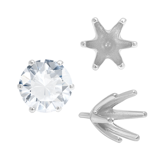 Six Prong Round Tiffany Settings With Peg in 14K Gold (4.00 mm - 8.00 mm)