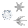 Six Prong Round Tiffany Settings With Peg in Sterling Silver (4.00 mm - 8.00 mm)