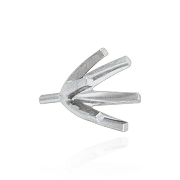 Six Prong Round Tiffany Settings With Peg in Sterling Silver (4.00 mm - 8.00 mm)