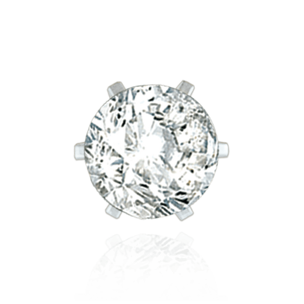 Six Prong Round Tiffany Settings With Peg in Sterling Silver (4.00 mm - 8.00 mm)