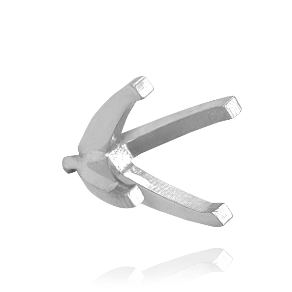 Four Prong Round High Tiffany Settings With Peg in Sterling Silver (Casting) (3.50 mm - 11.75 mm)
