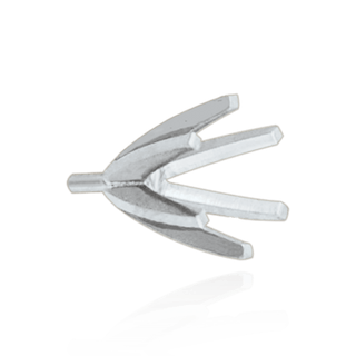 Six Prong Round High Tiffany Settings With Peg in Sterling Silver (Die-Struck) (3.25 mm - 8.00 mm)