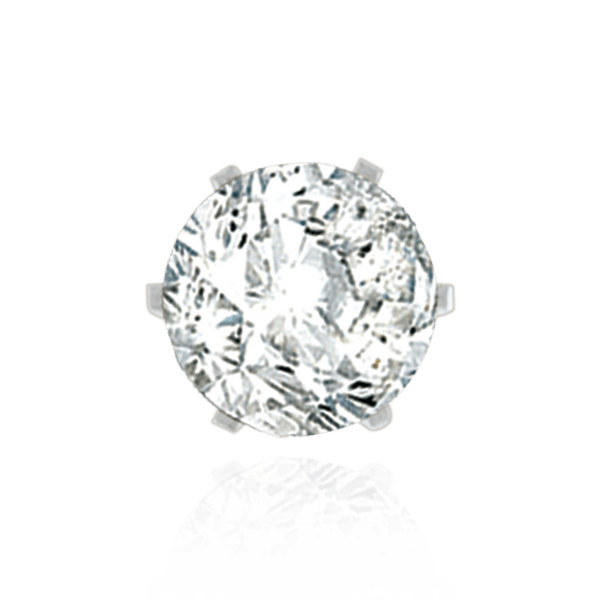 Six Prong Round High Tiffany Settings With Peg in 18K Gold (Die-Struck) (3.25 mm - 9.75 mm)