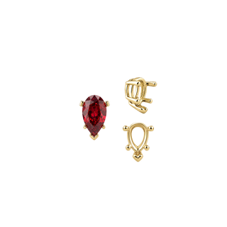 V-End Pear Shape Heavy Tapered Settings in 14K Gold (6.00 x 4.00 mm - 15.00 x 9.00 mm)