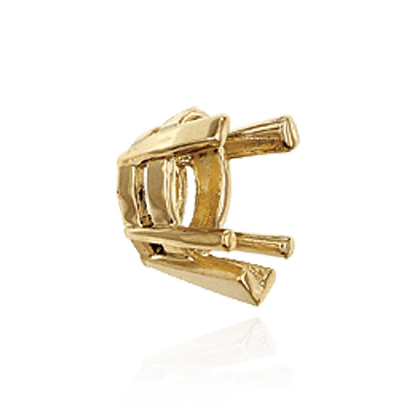 V-End Pear Shape Heavy Tapered Settings in 14K Gold (6.00 x 4.00 mm - 26.00 x 18.00 mm)