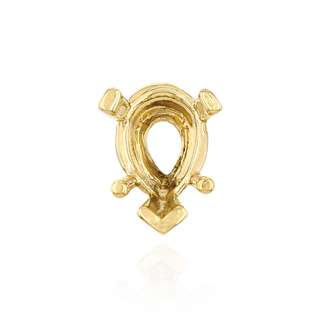 V-End Pear Shape Heavy Tapered Settings in 14K Gold (6.00 x 4.00 mm - 26.00 x 18.00 mm)