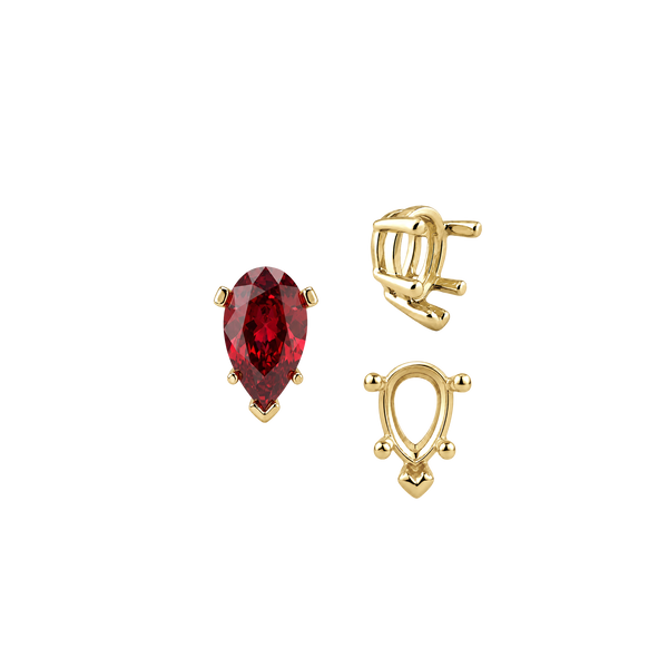 V-End Pear Shape Heavy Tapered Settings in 14K Gold (6.00 x 4.00 mm - 15.00 x 9.00 mm)