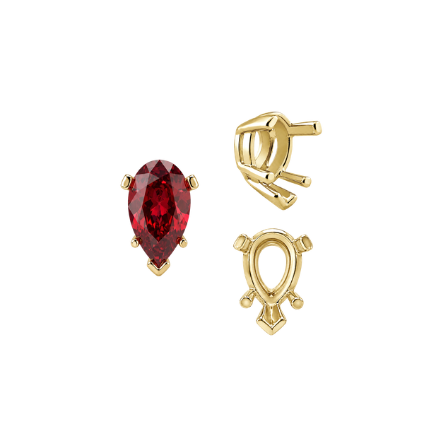 V-End Pear Shape Heavy Tapered Settings in 14K Gold (6.00 x 4.00 mm - 15.00 x 9.00 mm)
