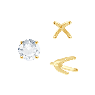 Four Prong Round High Tiffany Settings With Peg in 14K Gold (Casting) (3.50 mm - 11.75 mm)