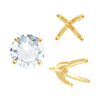 Four Prong Round High Tiffany Settings With Peg in 14K Gold (Casting) (3.50 mm - 11.75 mm)