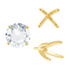 Four Prong Round High Tiffany Settings With Peg in 14K Gold (Casting) (3.50 mm - 11.75 mm)