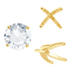 Four Prong Round High Tiffany Settings With Peg in 14K Gold (Casting) (3.50 mm - 11.75 mm)