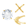 Four Prong Round High Tiffany Settings With Peg in 14K Gold (Casting) (3.50 mm - 11.75 mm)