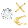 Four Prong Round High Tiffany Settings With Peg in 14K Gold (Casting) (3.50 mm - 11.75 mm)