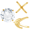 Four Prong Round High Tiffany Settings With Peg in 14K Gold (Casting) (3.50 mm - 11.75 mm)