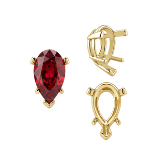 V-End Pear Shape Heavy Tapered Settings in 14K Gold (6.00 x 4.00 mm - 15.00 x 9.00 mm)
