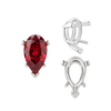 V-End Pear Shape Heavy Tapered Settings in Sterling Silver (6.00 x 4.00 mm - 15.00 x 9.00 mm)