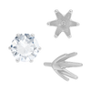 Six Prong Round High Tiffany Settings With Peg in Sterling Silver (Casting) (3.25 mm - 9.75 mm)