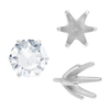 Six Prong Round High Tiffany Settings With Peg in Sterling Silver (Casting) (3.25 mm - 9.75 mm)