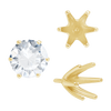 Six Prong Round High Tiffany Settings With Peg in 14K Gold (Casting) (3.50 mm - 11.00 mm)