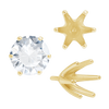 Six Prong Round High Tiffany Settings With Peg in 14K Gold (Casting) (3.50 mm - 11.00 mm)