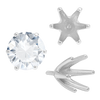 Six Prong Round High Tiffany Settings With Peg in 14K Gold (Casting) (3.50 mm - 11.00 mm)