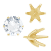 Six Prong Round High Tiffany Settings With Peg in 14K Gold (Casting) (3.50 mm - 11.00 mm)