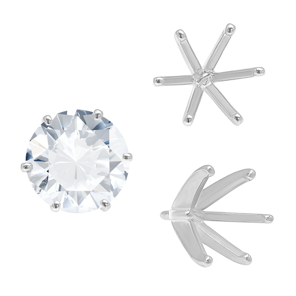 Six Prong Round Heavy High Tiffany Settings With Peg in 14K Gold (Casting) (3.25 mm - 9.25 mm)