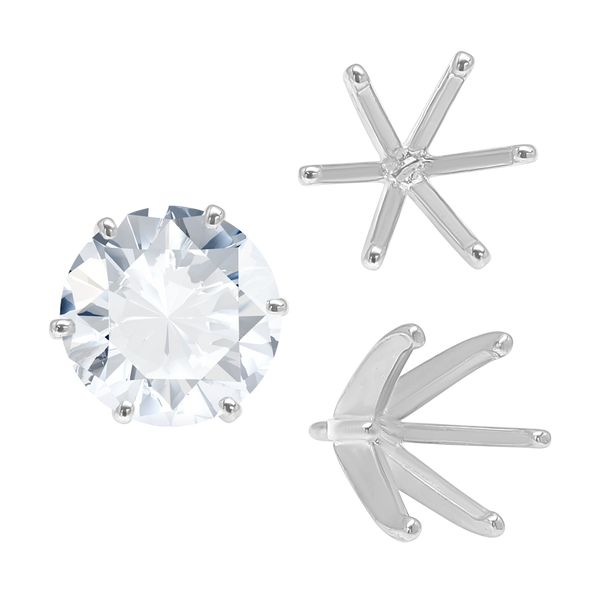 Six Prong Round Heavy High Tiffany Settings With Peg in 14K Gold (Casting) (3.25 mm - 9.25 mm)