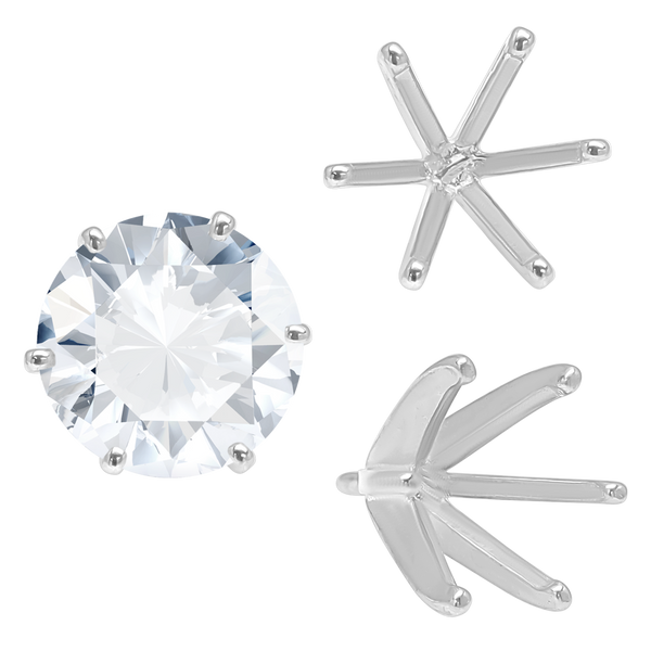 Six Prong Round Heavy High Tiffany Settings With Peg in 14K Gold (Casting) (3.25 mm - 9.25 mm)
