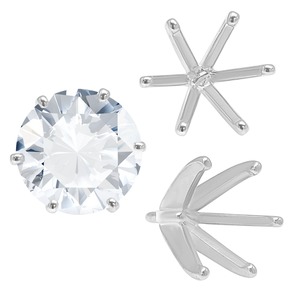 Six Prong Round Heavy High Tiffany Settings With Peg in 14K Gold (Casting) (3.25 mm - 9.25 mm)