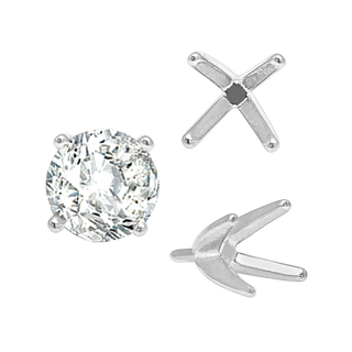 Four Prong Tiffany Medium Setting With Peg in Sterling Silver (Casting) (3.00 mm - 6.50 mm)