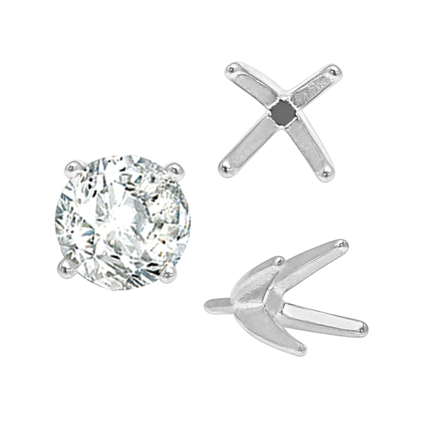 Four Prong Tiffany Medium Setting With Peg in Sterling Silver (Casting) (3.00 mm - 6.50 mm)