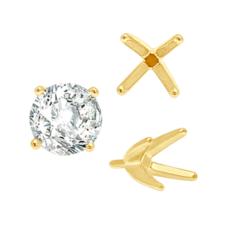 Four Prong Tiffany Medium Setting With Peg in 14K Gold (Casting) (3.00 mm - 6.50 mm)