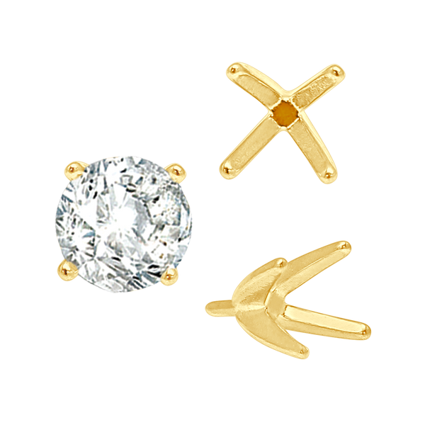 Four Prong Tiffany Medium Setting With Peg in 14K Gold (Casting) (3.00 mm - 6.50 mm)