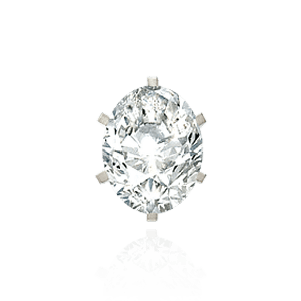 Six Prong Oval Solitaire Settings With Peg in Platinum (6.00 x 4.00 mm - 9.00 x 7.00 mm)