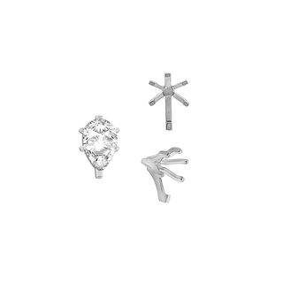 Six Prong Pear Shape Tiffany Settings With Peg in Sterling Silver (3.00 x 1.75 mm - 15.00 x 9.00 mm)