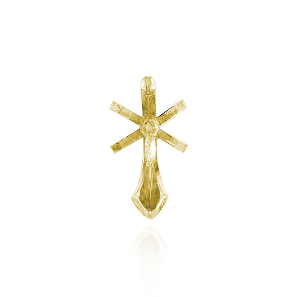 Six Prong Pear Shape Tiffany Settings With Peg in 14K Gold (3.00 x 1.75 mm - 15.00 x 9.00 mm)