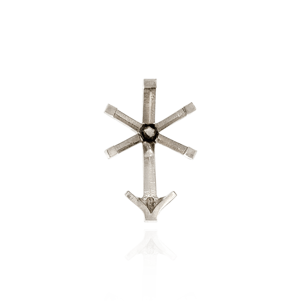 V-End Pear Shape Tiffany Settings With Peg in 14K Gold (4.50 x 2.75 mm - 11.75 x 7.75 mm)