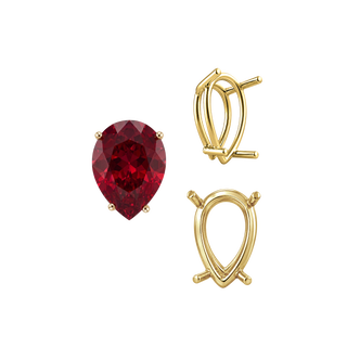 Four Prong Pear Shape Wire Basket Settings in 14K Gold (4.25 x 2.50 mm - 20.00 x 12.00 mm)