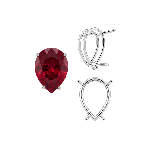 Four Prong Pear Shape Wire Basket Settings in 14K Gold (4.25 x 2.50 mm - 20.00 x 12.00 mm)