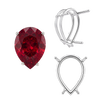 Four Prong Pear Shape Wire Basket Settings in Sterling Silver (4.25 x 2.50 mm - 20.00 x 12.00 mm)