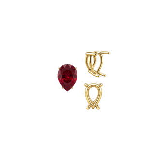 Four Prong Pear Shape Wire Basket Settings in 14K Gold (4.25 x 2.50 mm - 20.00 x 12.00 mm)