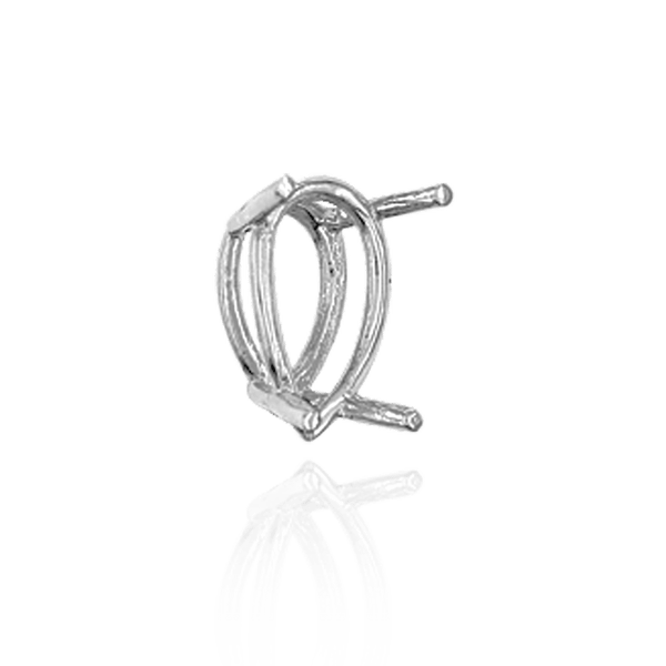 Four Prong Pear Shape Wire Basket Settings in Sterling Silver (4.25 x 2.50 mm - 16.00 x 12.00 mm)
