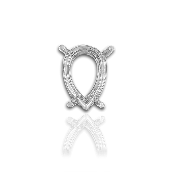 Four Prong Pear Shape Wire Basket Settings in Sterling Silver (4.25 x 2.50 mm - 16.00 x 12.00 mm)
