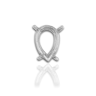 Four Prong Pear Shape Wire Basket Settings in Sterling Silver (4.25 x 2.50 mm - 16.00 x 12.00 mm)