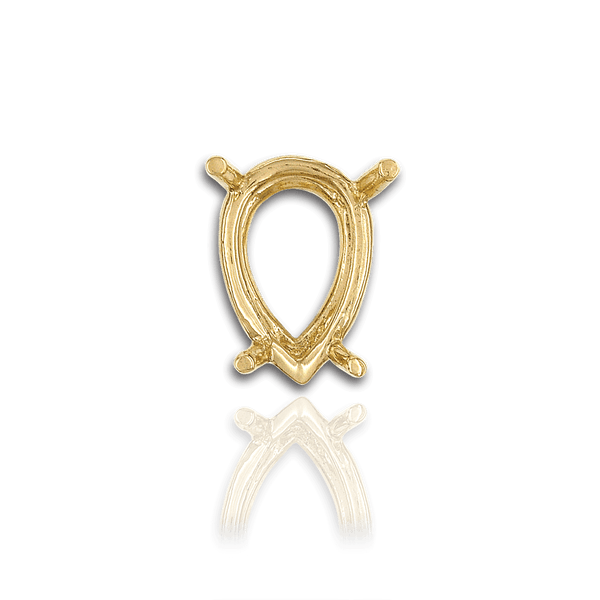 Four Prong Pear Shape Wire Basket Settings in 14K Gold (4.25 x 2.50 mm - 22.00 x 14.00 mm)
