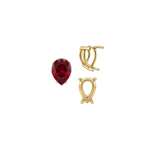 Four Prong Pear Shape Wire Basket Settings in 14K Gold (4.25 x 2.50 mm - 20.00 x 12.00 mm)